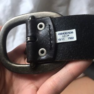 Dark brown leather belt